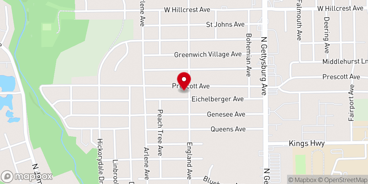 Map showing location of Prescott Avenue United Brethren in Christ Church