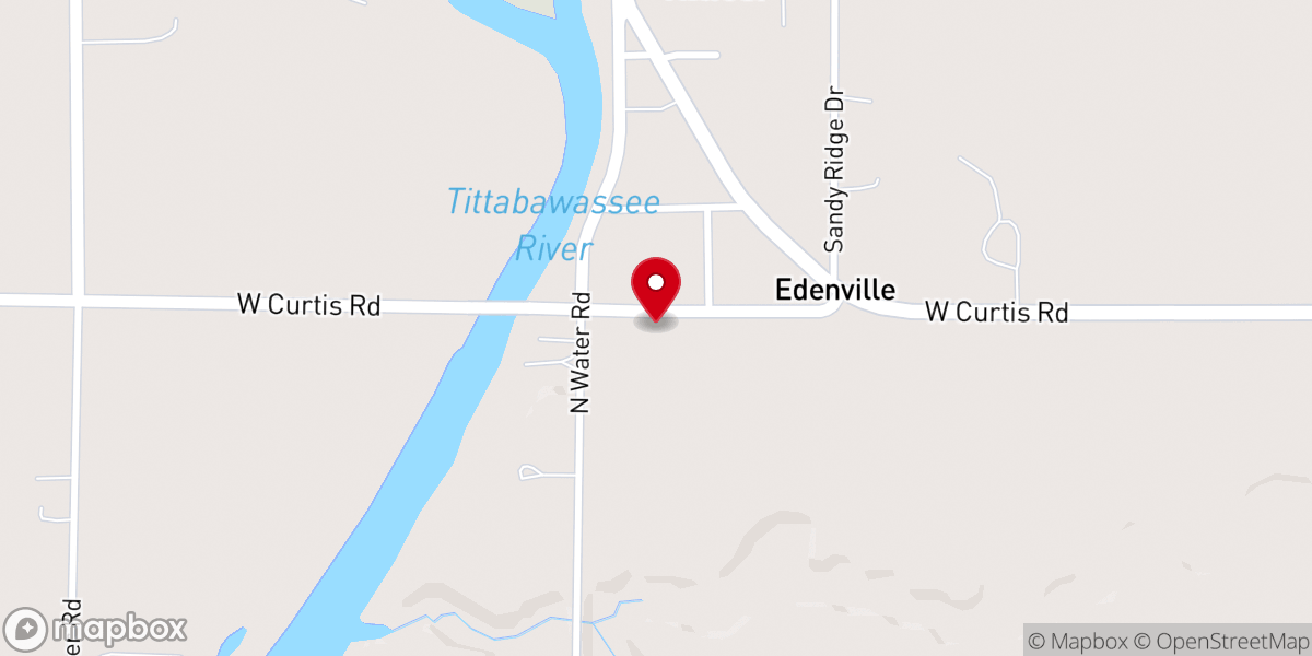 Map showing location of Edenville United Methodist Church