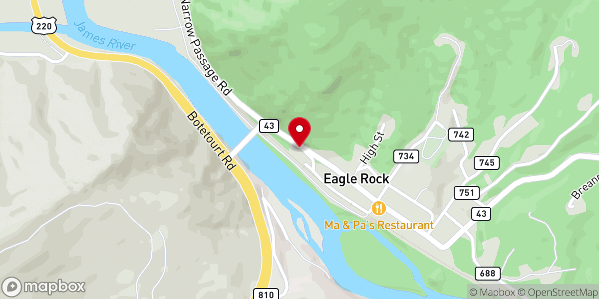 Map showing location of Eagle Rock Lime Kilns