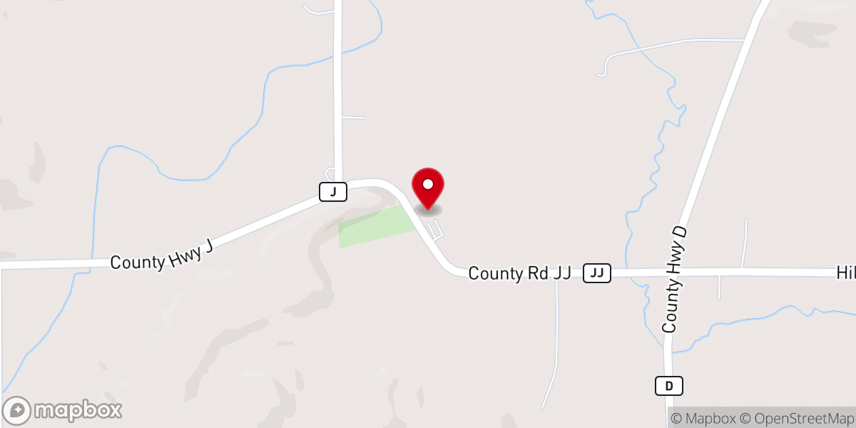 Map showing location of Saint John's Lutheran Church