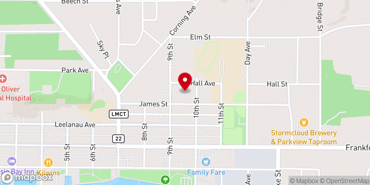 Map showing location of Trinity Lutheran Church