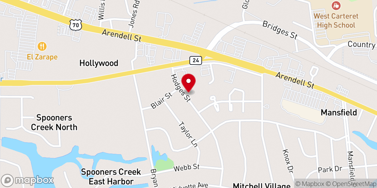 Map showing location of St Peter's United Methodist