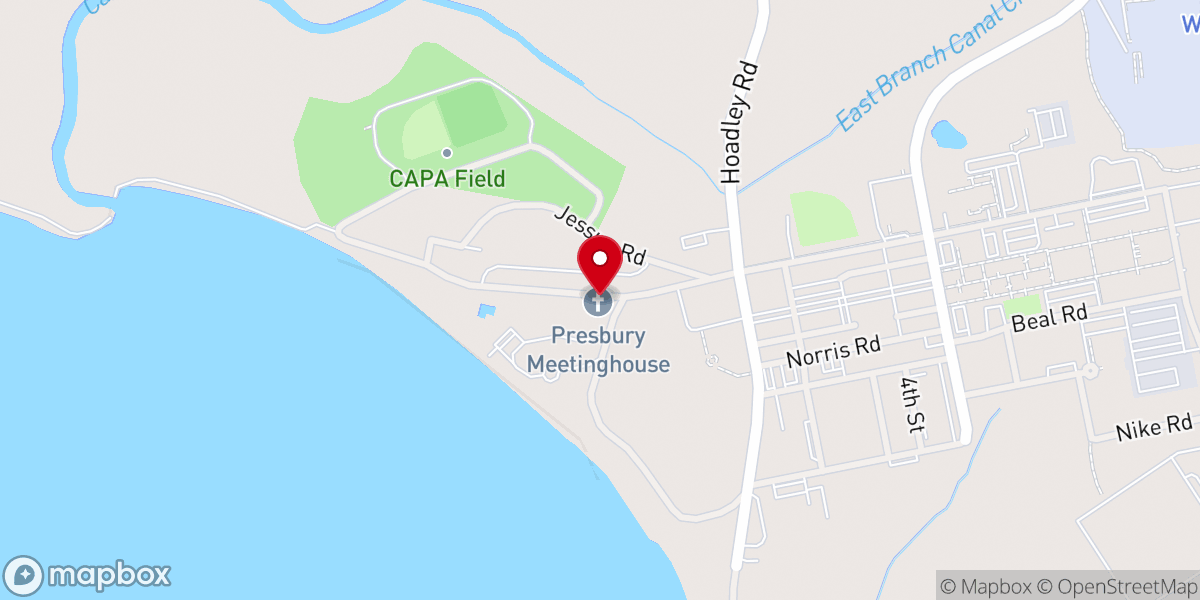 Map showing location of Presbury Meeting House