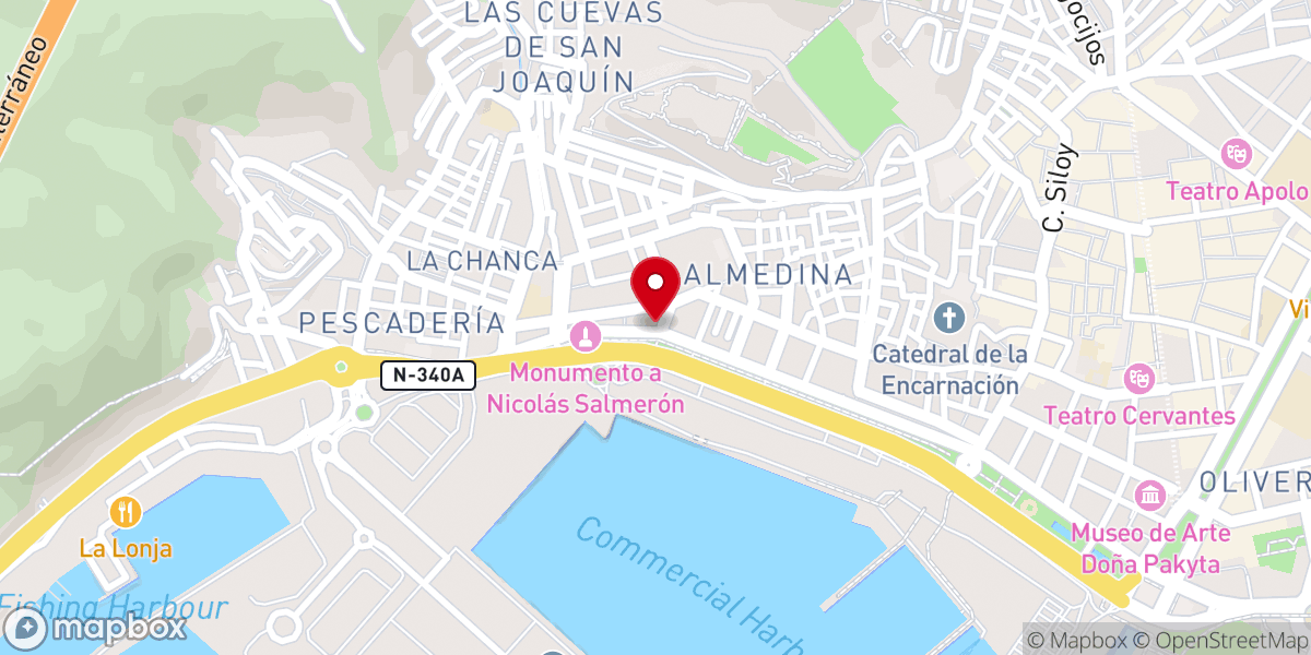 Map showing location of centro Entorno de Paz
