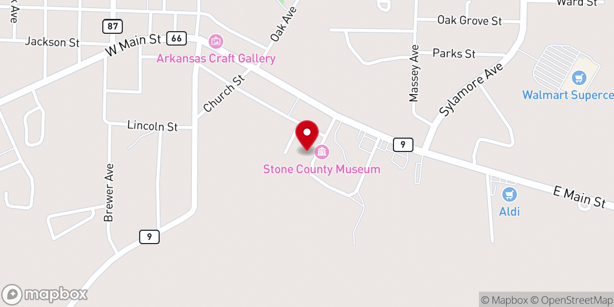Map showing location of School Avenue Church of Christ