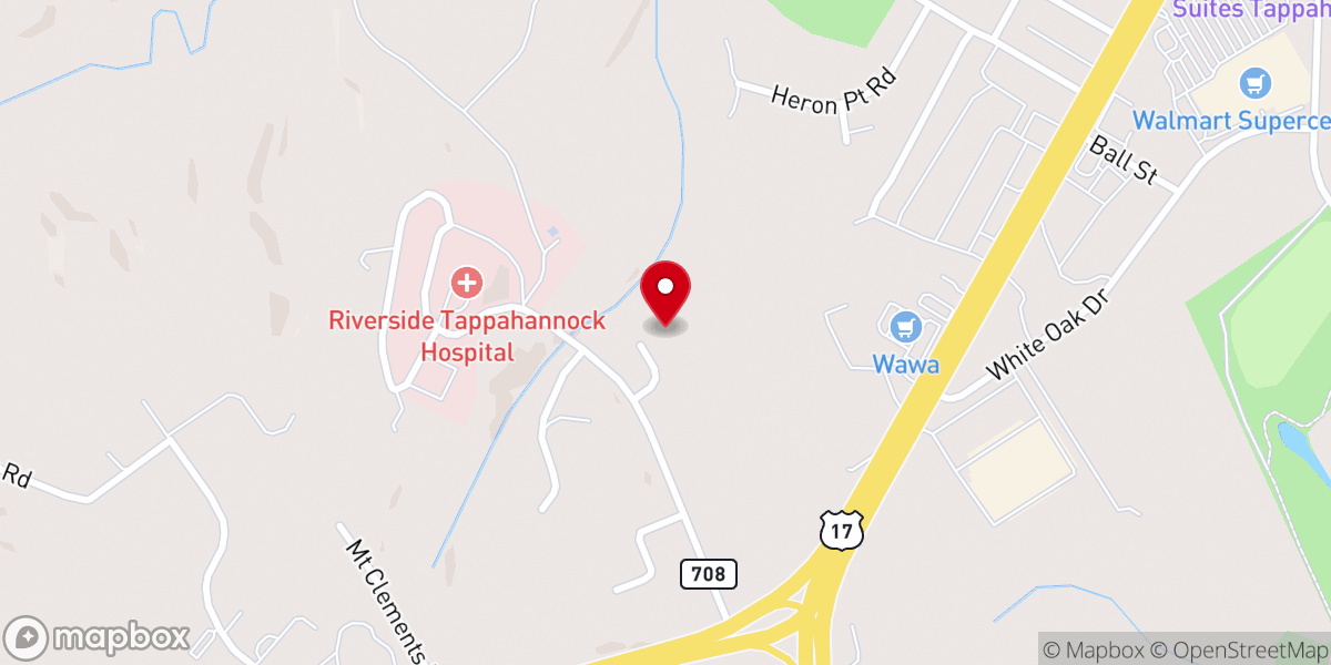 Map showing location of Tappahannock Junior Academy