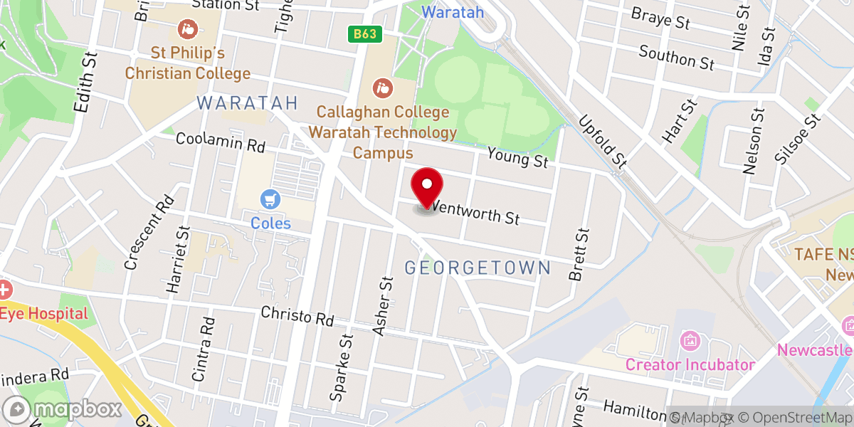 Map showing location of Saint Matthew's Anglican Church