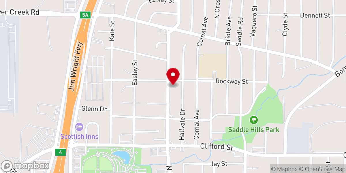 Map showing location of Terrace Acres Baptist Church