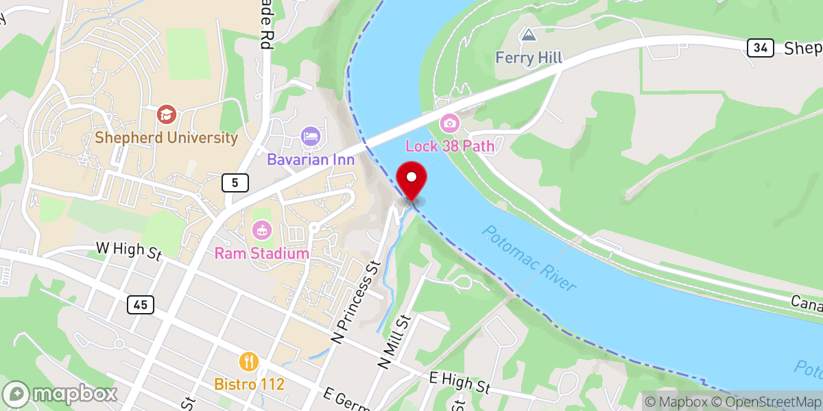 Map showing location of Princess Street Boat Ramp