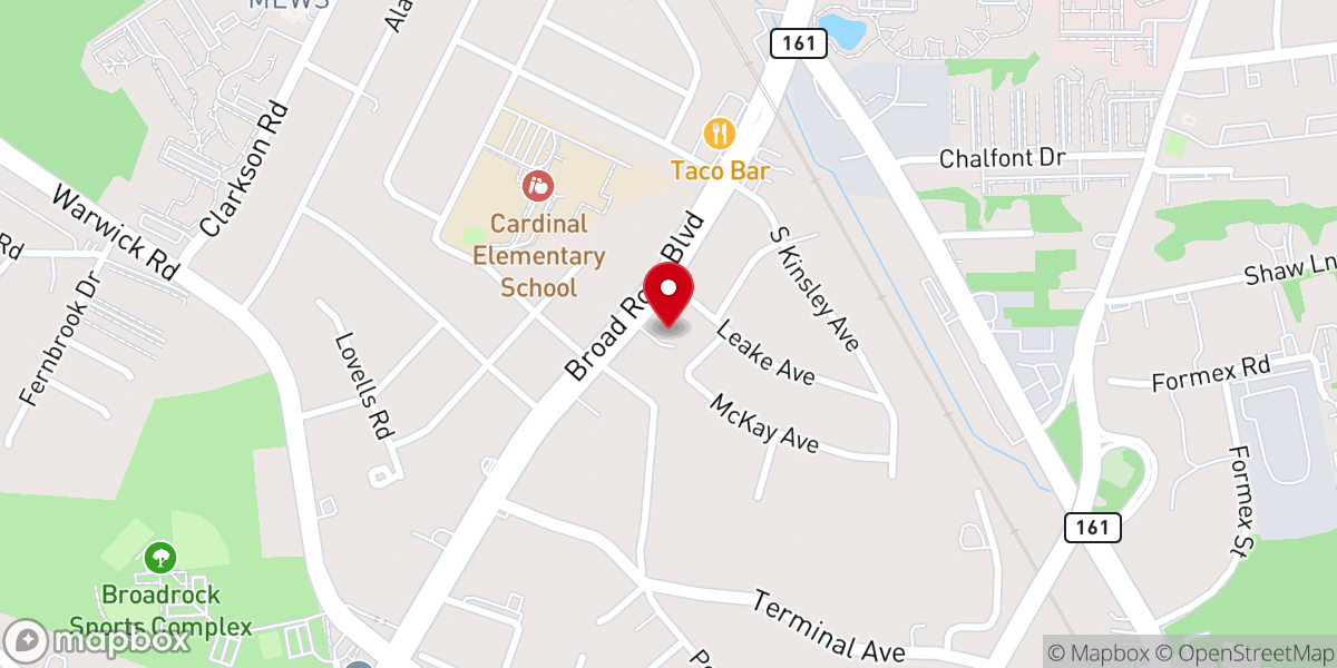 Map showing location of Evangel Assembly of God