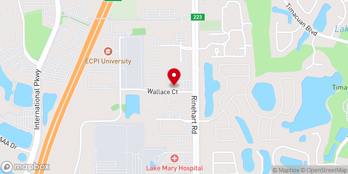 Map showing location of Lake Mary Church
