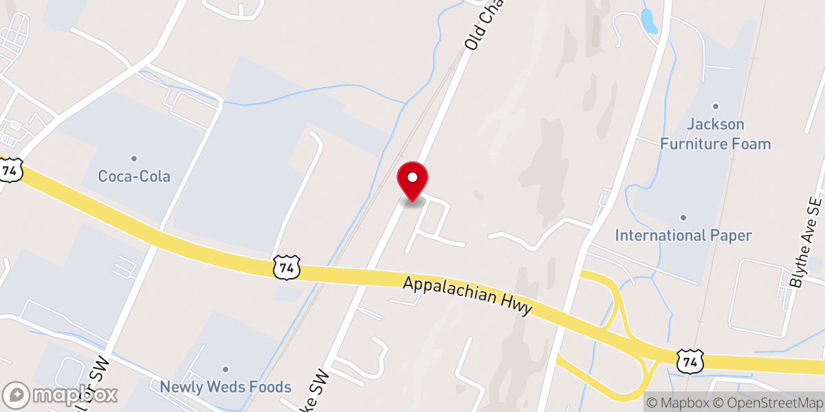 Map showing location of Galilee Baptist Church