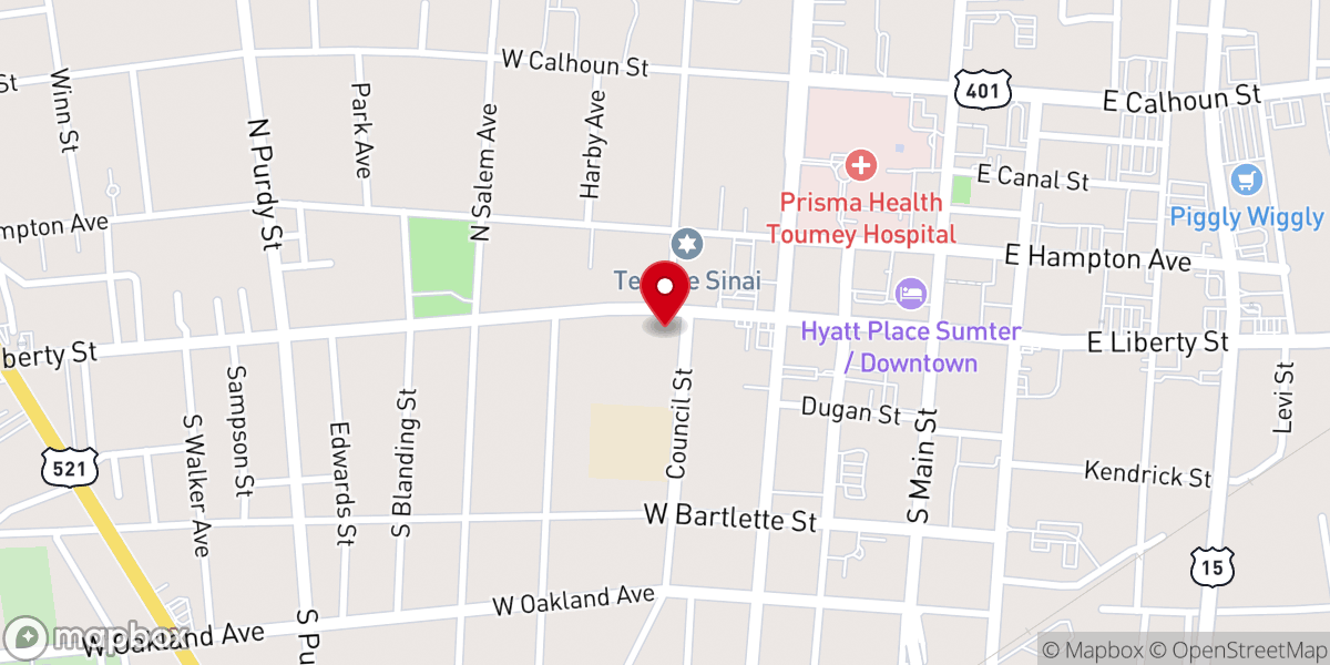 Map showing location of Trinity United Methodist Church