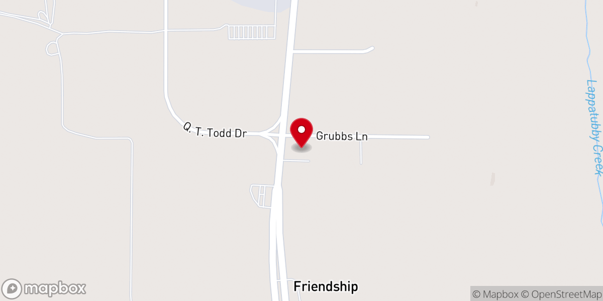 Map showing location of Selah Baptist Church
