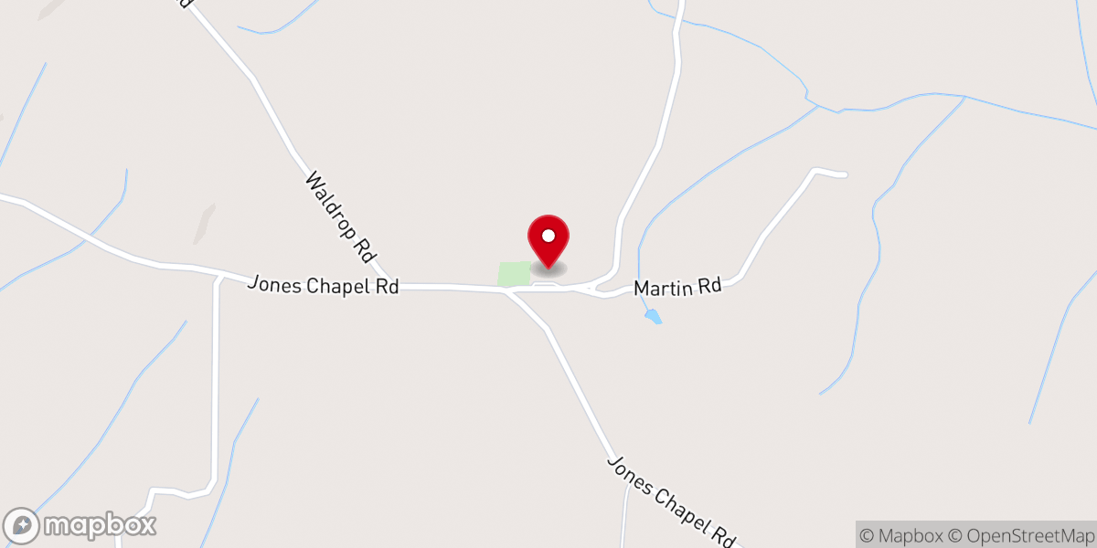 Map showing location of Jones Chapel Global Methodist Church