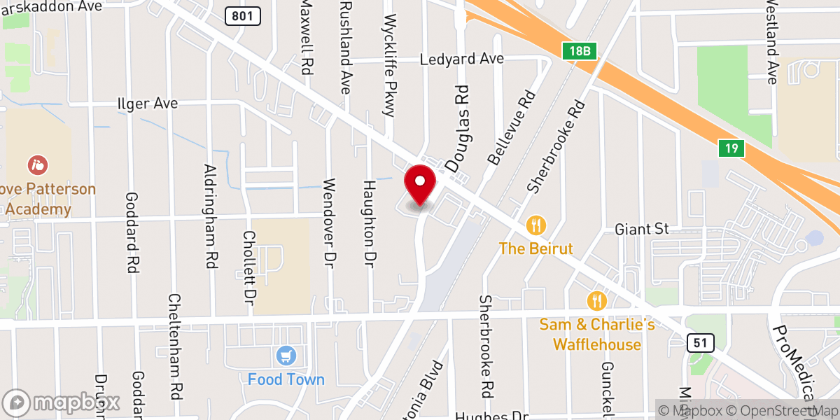 Map showing location of Memorial Lutheran Church