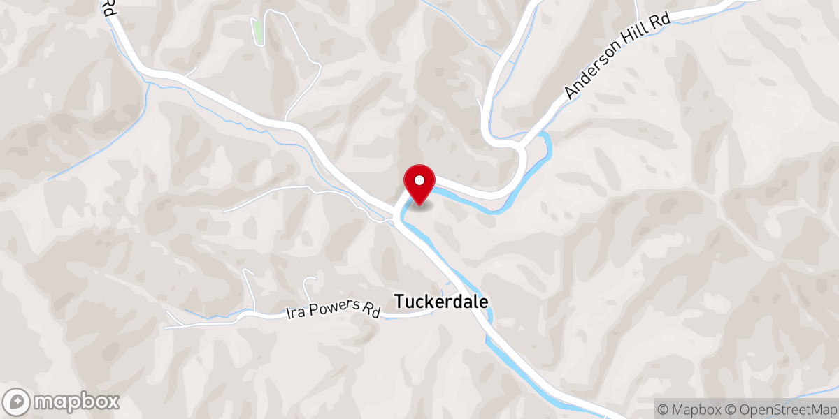 Map showing location of Tuckerdale Baptist Church