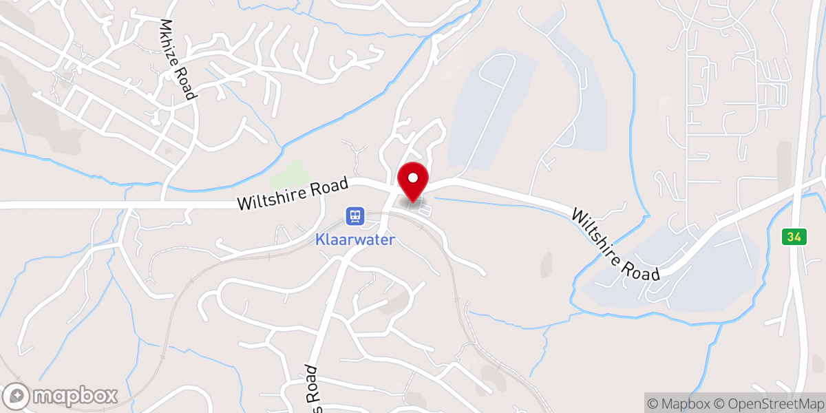 Map showing location of Pinetown Christian Church