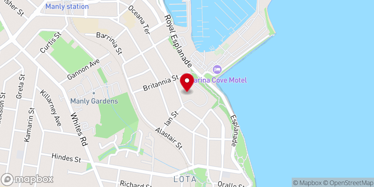 Map showing location of St Paul's Manly, Anglican Church