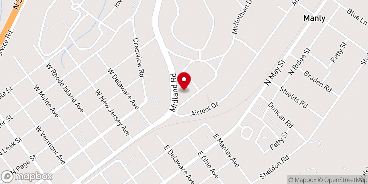 Map showing location of Southern Pines United Methodist Church