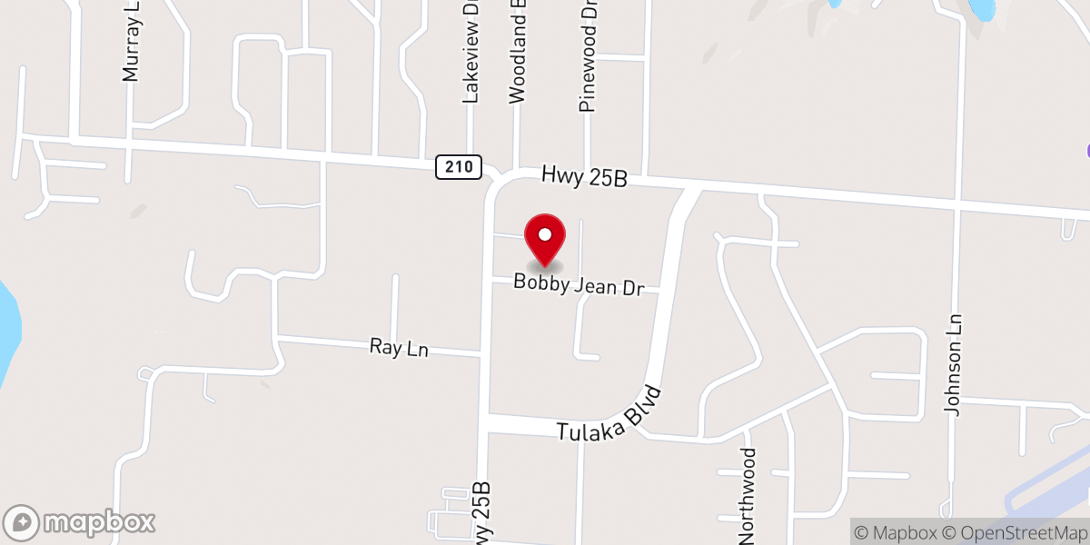 Map showing location of Angie's Hideaway