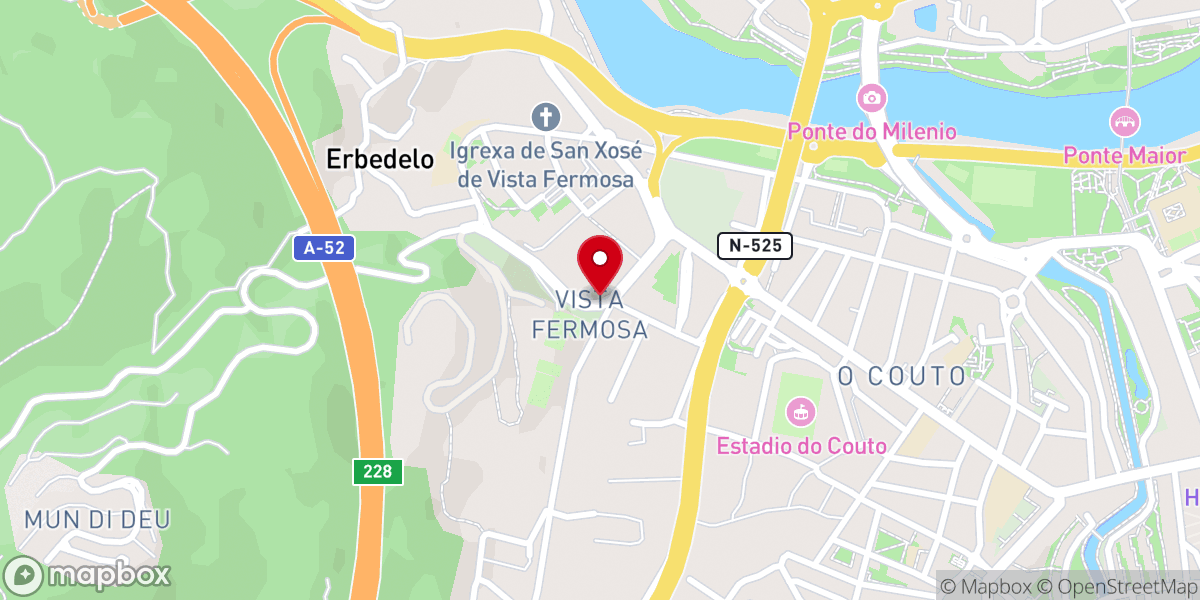 Map showing location of Casa Diocesana de Ejercicios "Santa María Nai"