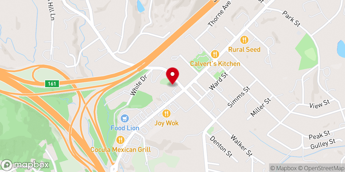 Map showing location of Columbus Baptist Church