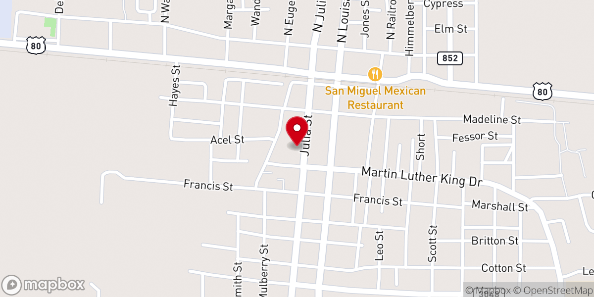 Map showing location of Presbyterian Church