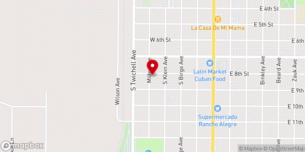 Map showing location of Primera Iglesia Bautista Church