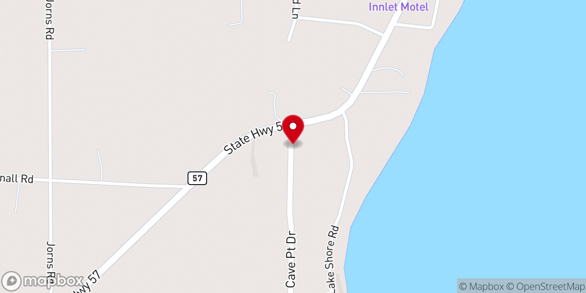 Map showing location of Jacksonport United Methodist Church