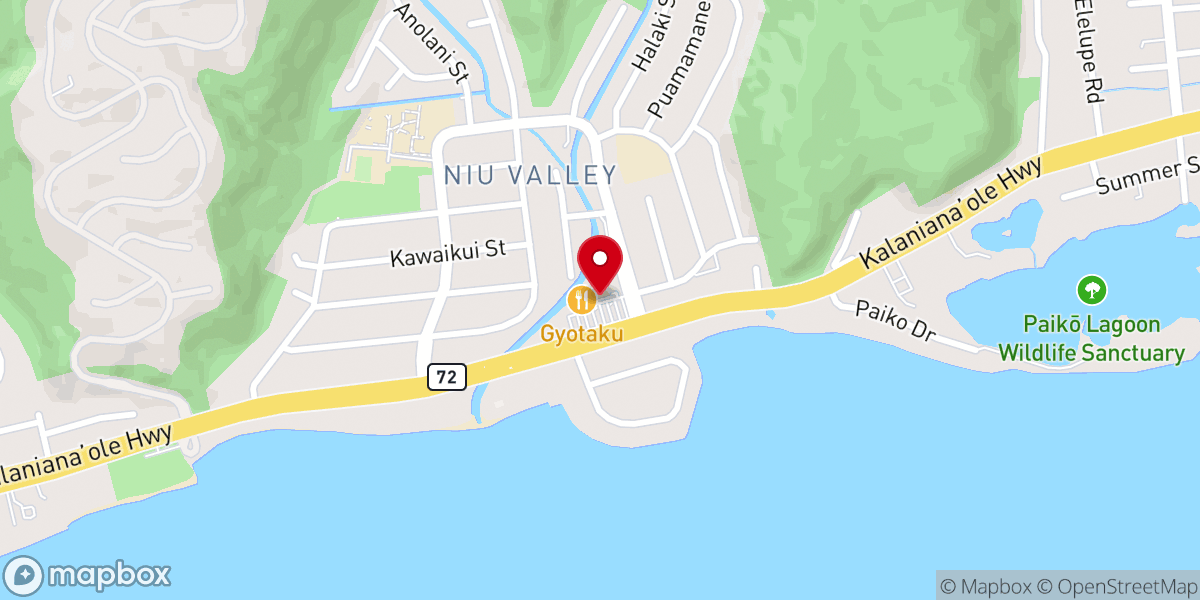 Map showing location of King's Chapel East Oahu Assemblies of God