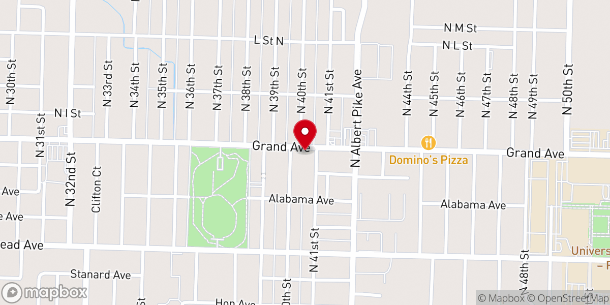 Map showing location of Northwest District Office of the Arkansas Conference of the United Methodist Church