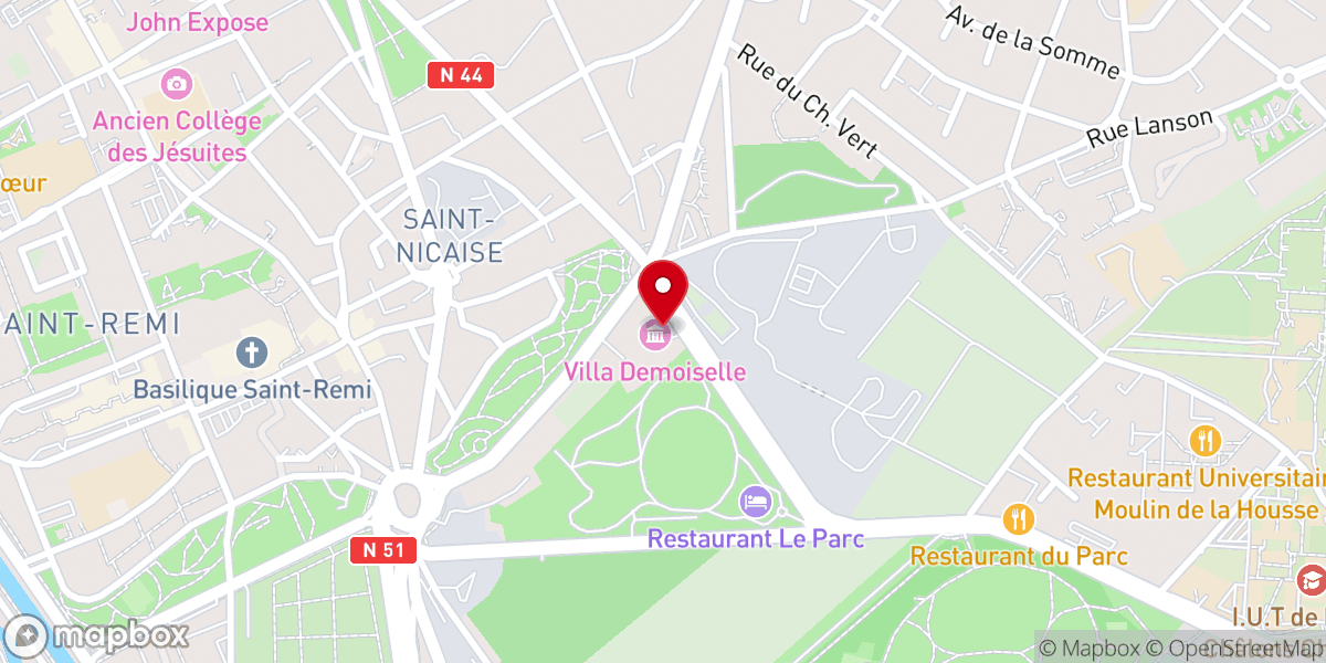Map showing location of Villa Demoiselle