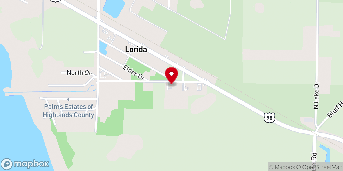 Map showing location of Lorida Community Building