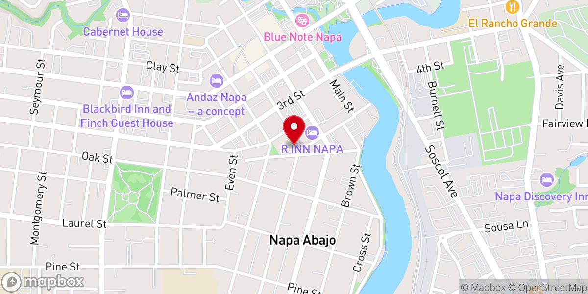 Map showing location of Napa Methodist Church