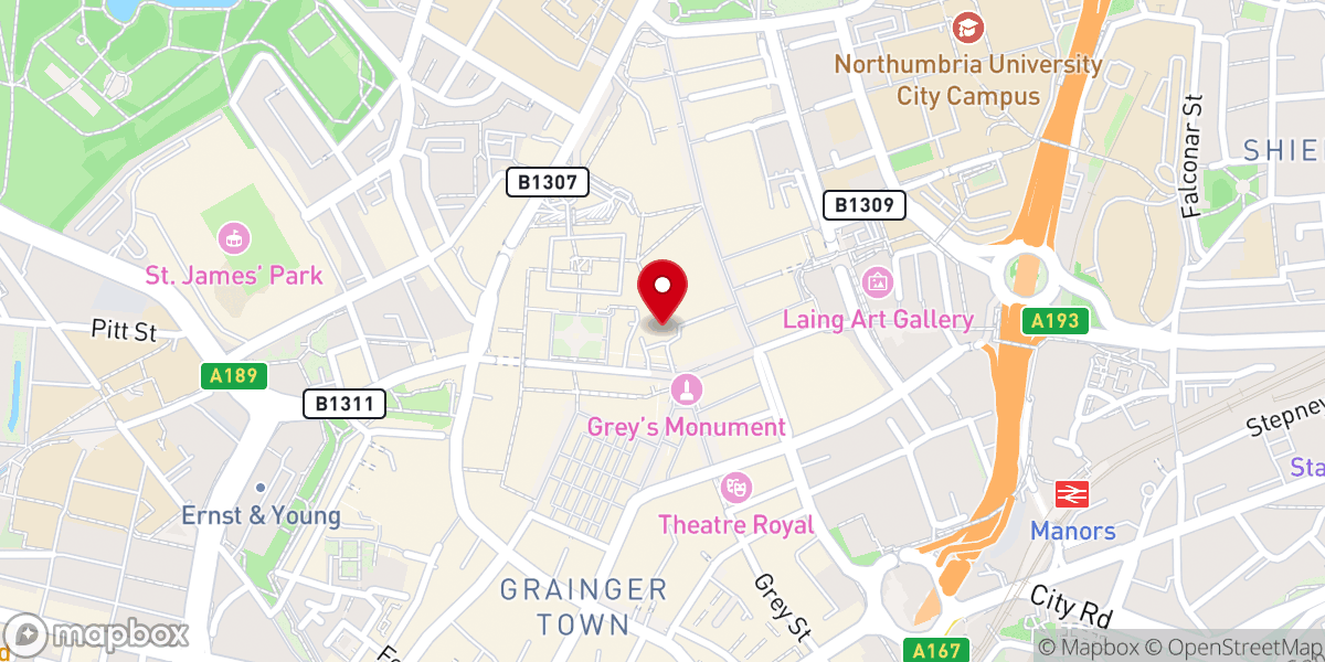 Map showing location of Brunswick Methodist Church
