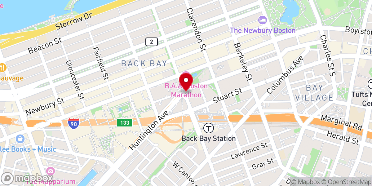 Map showing location of Central Reform Temple of Boston Inc
