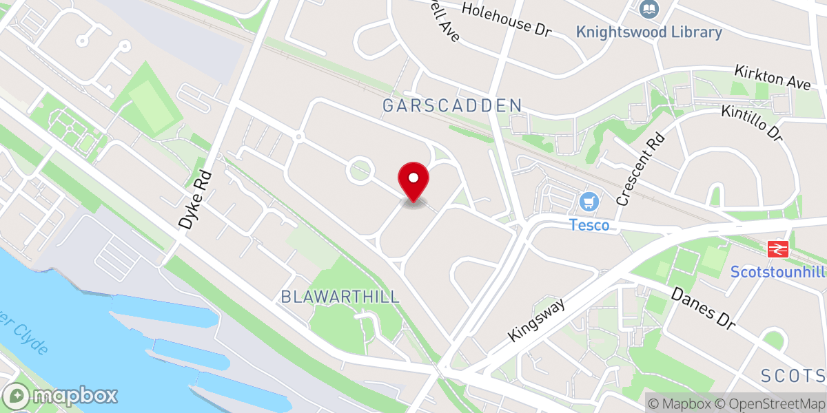 Map showing location of Blawarthill Parish Church of Scotland