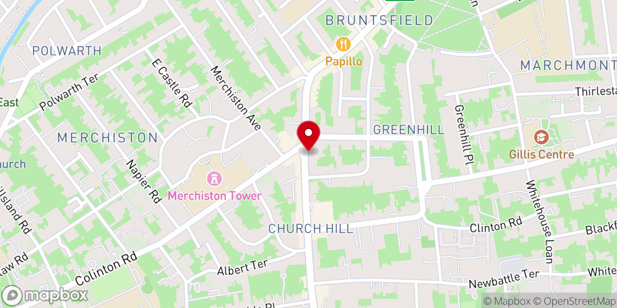 Map showing location of Crossroads Church Edinburgh