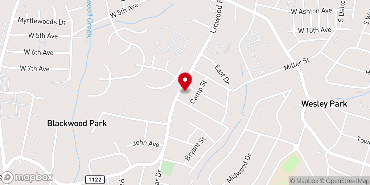 Map showing location of Iglesia El Siloe Gastonia