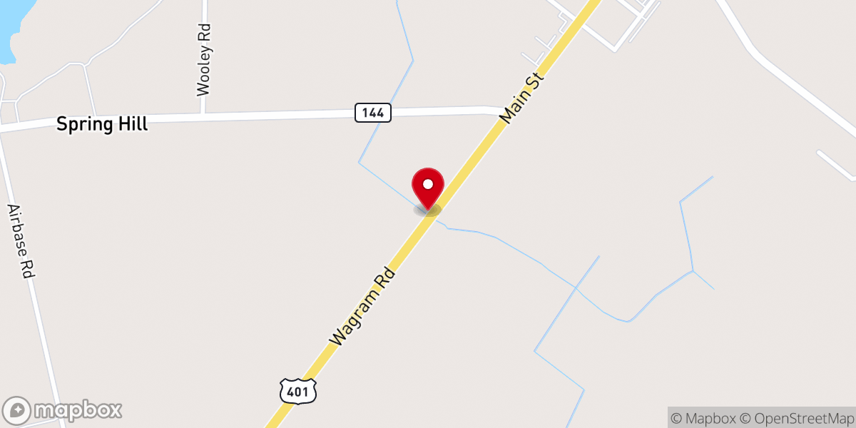 Map showing location of Springhill Baptist Church