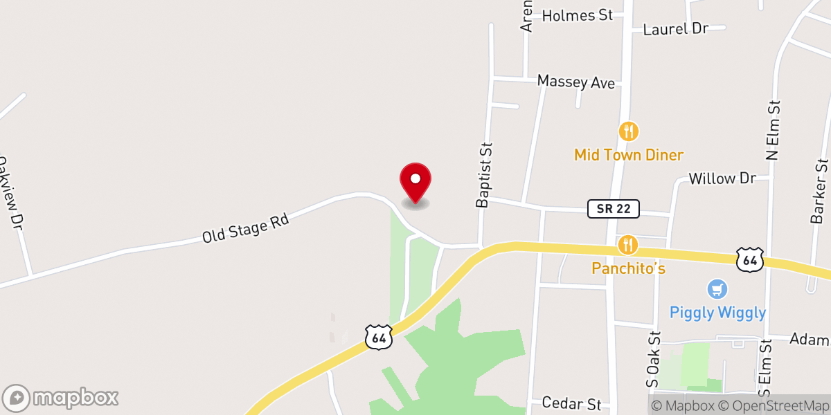 Map showing location of First Presbyterian Church