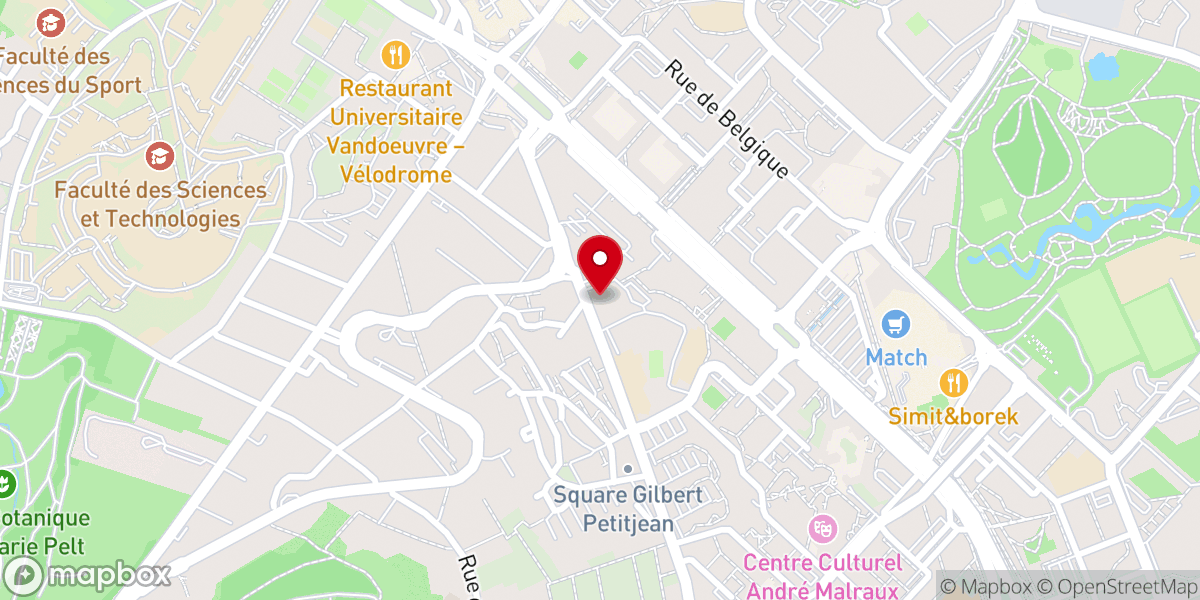 Map showing location of Église Sainte-Bernadette