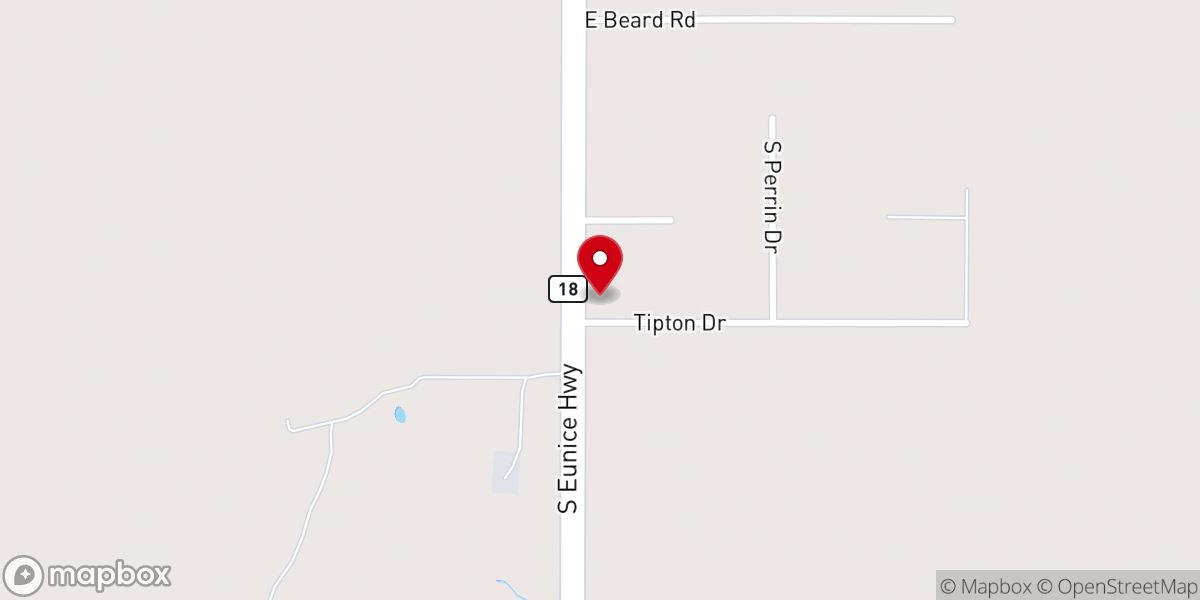 Map showing location of Nadine Baptist Church