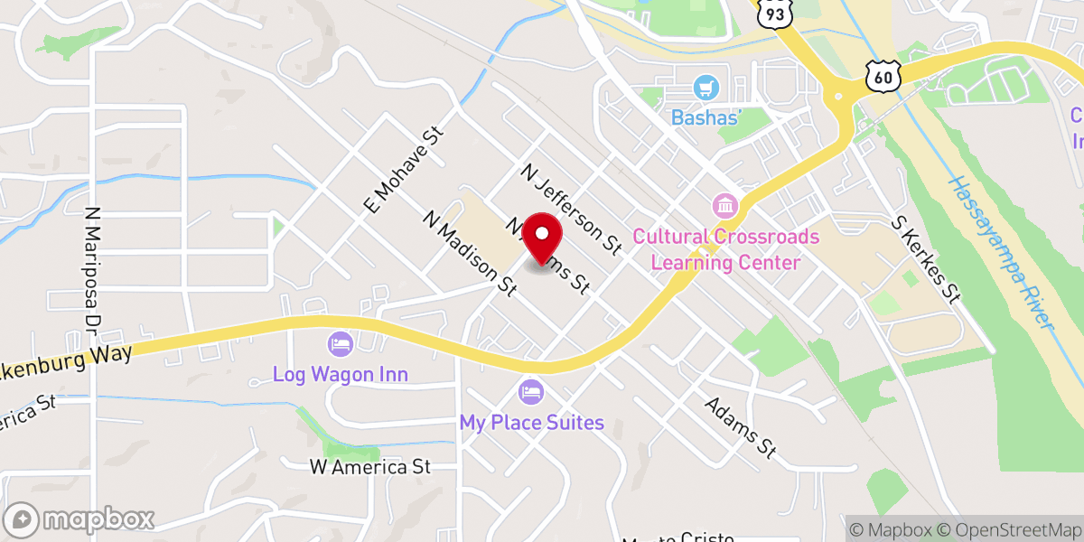 Map showing location of First Presbyterian Church of Wickenburg