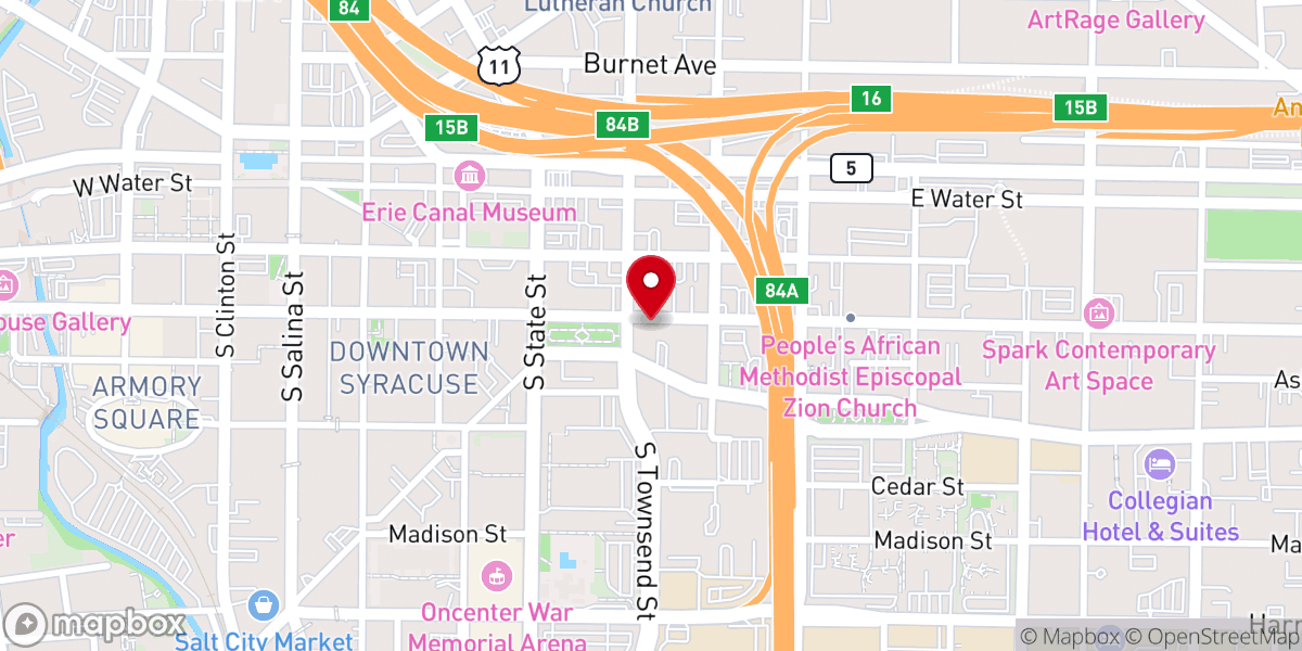 Map showing location of Park Central Presbyterian Church