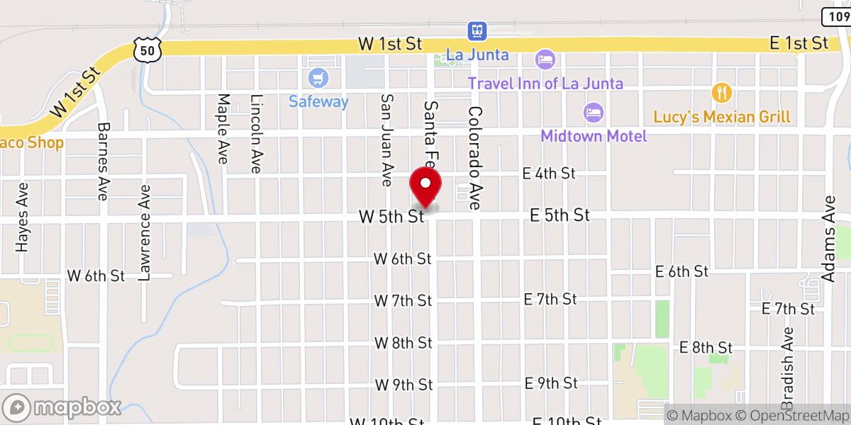 Map showing location of River of Life - La Junta