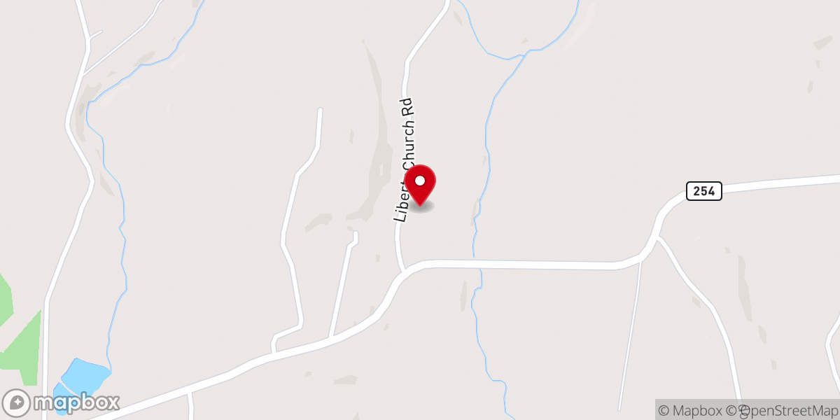 Map showing location of Liberty Missionary Baptist Church