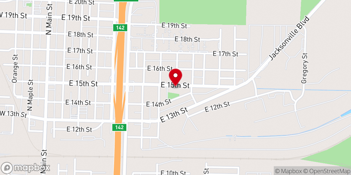 Map showing location of Lamp Light Baptist Church