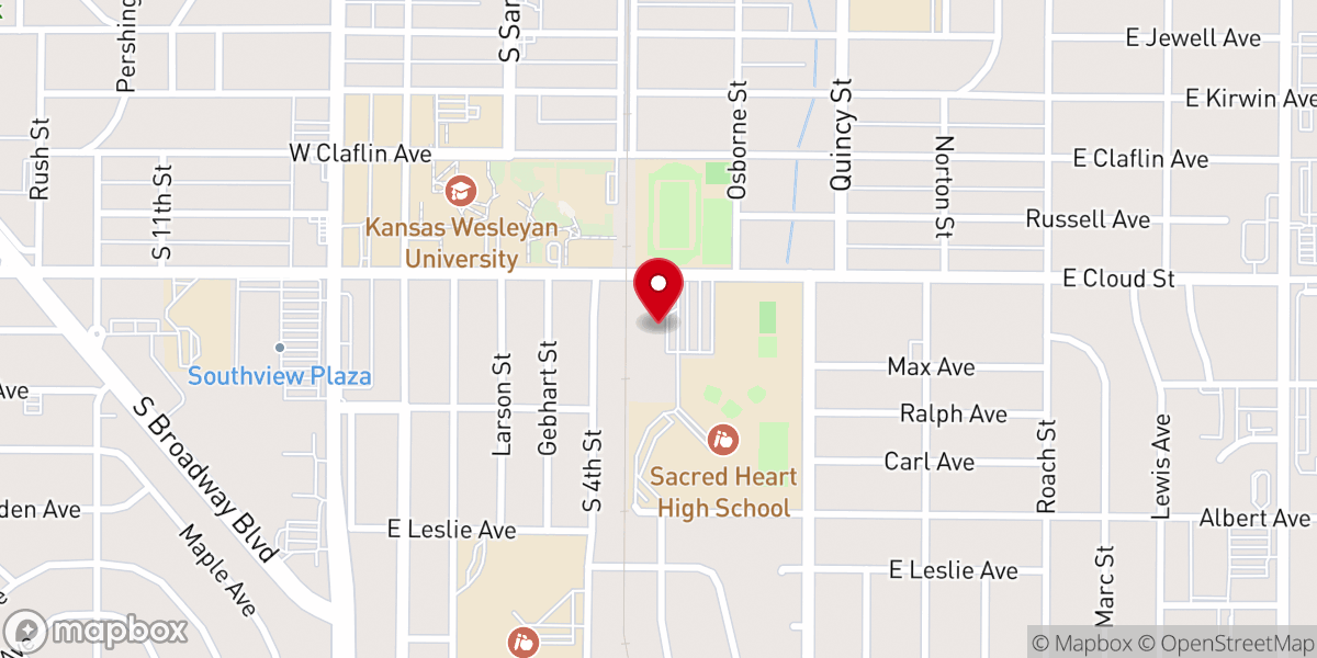Map showing location of St Mary's Catholic Church